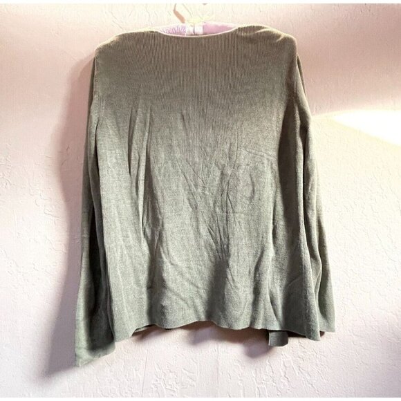 Alfani Petite Womens Size PP Silk Open Front Knit Cardigan Sweater Olive Green - Picture 2 of 8